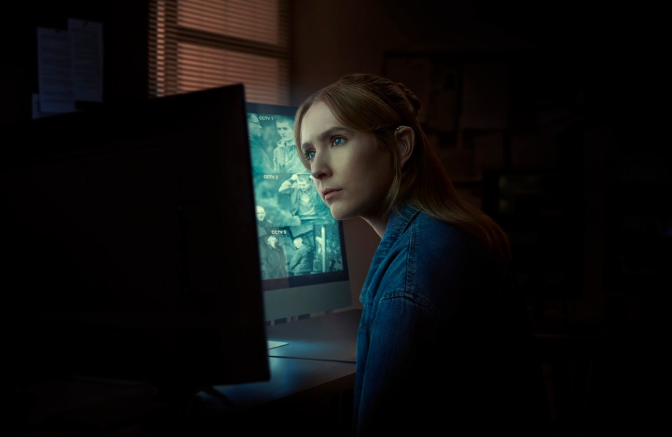 Rose Ayling-Ellis reviewing CCTV footage.